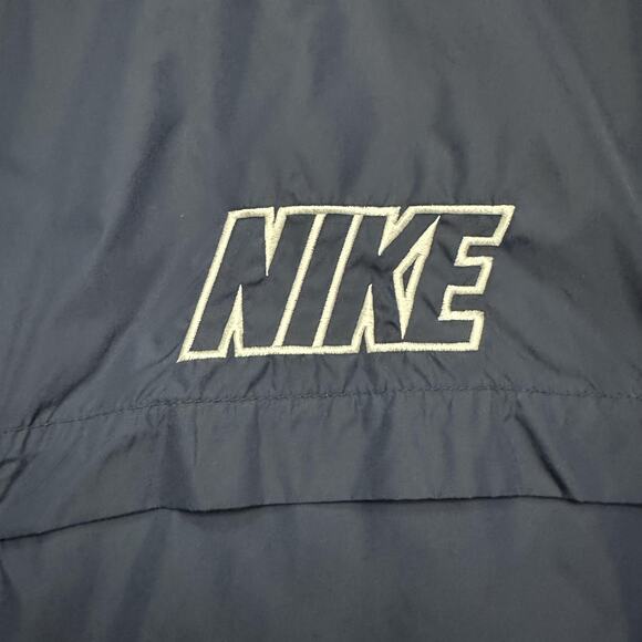Nike Jacket Mens Large Navy Full Zip Windbreaker Mesh Lined Swoosh Spell Out Y2K - Picture 4 of 12